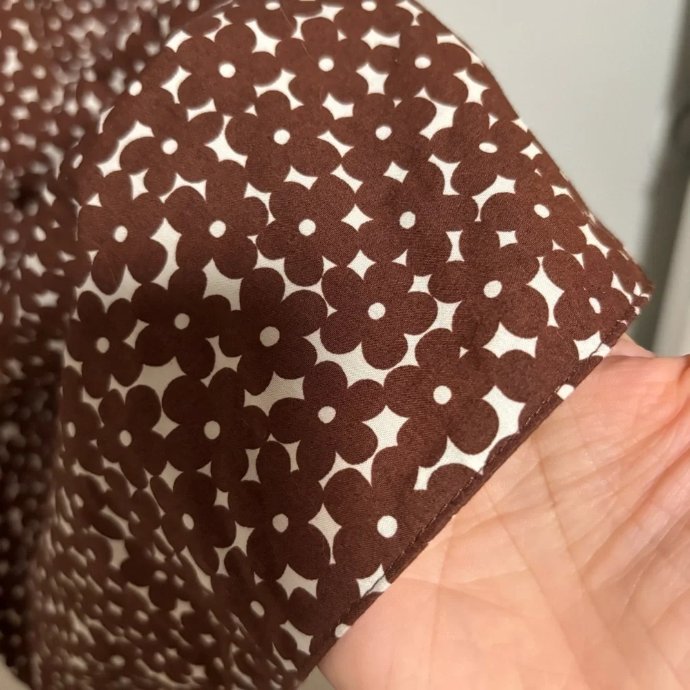 NEW J. Crew Drop Waist Cotton Poplin Mini Mocha Floral Dress